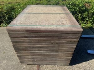 Steenschotten 135 x 110 x 5cm Geperst hardhout - Afbeelding 3